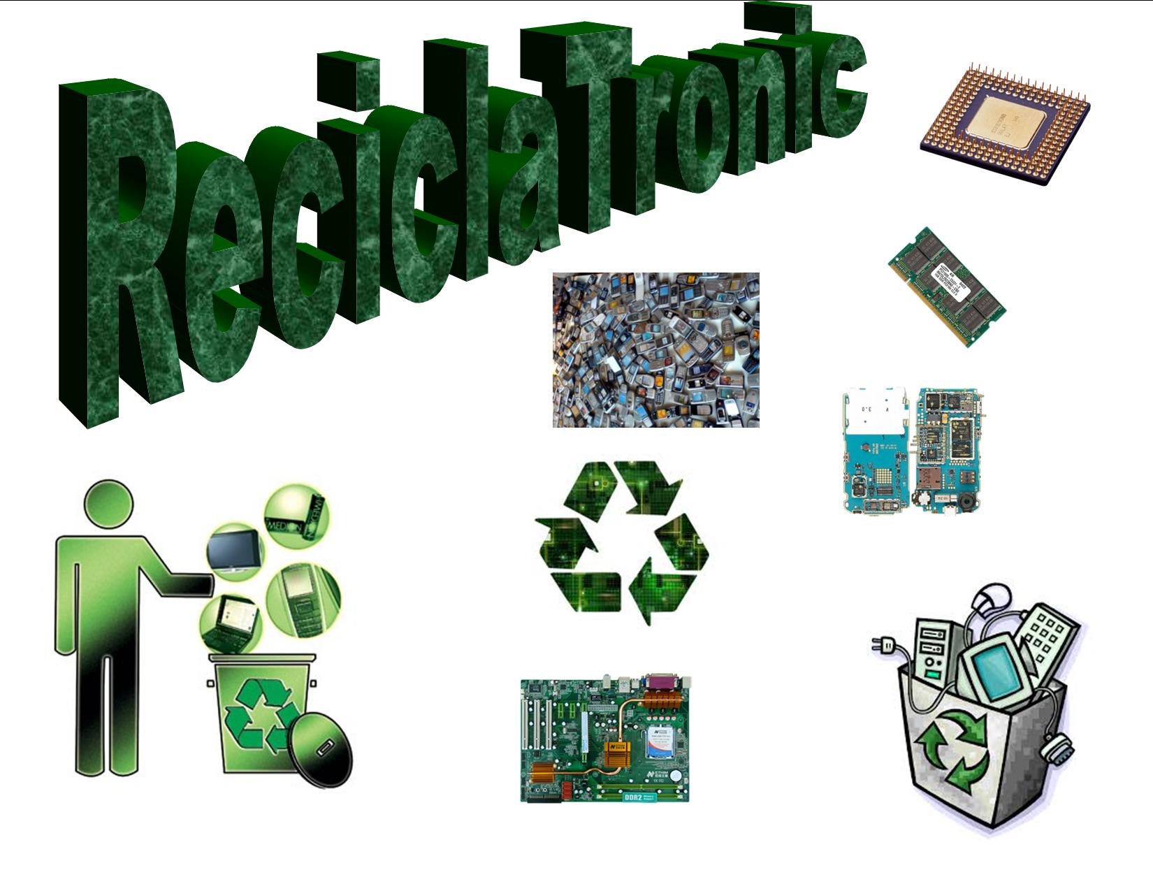 Collage de electrónicos para reciclar